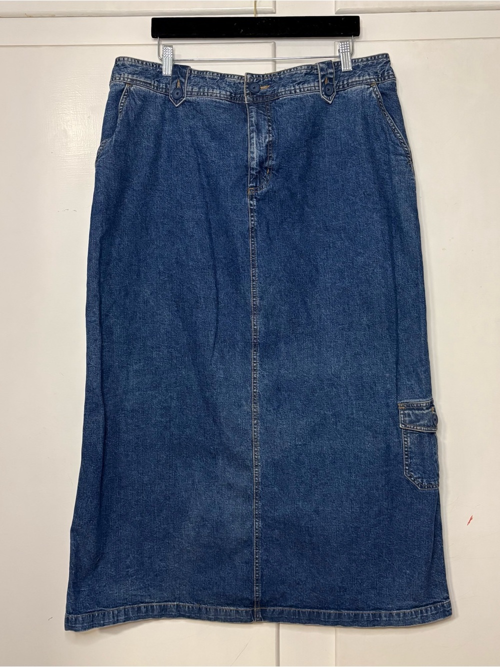 Vintage 90s/Y2K Cherokee Denim Cargo Maxi Skirt